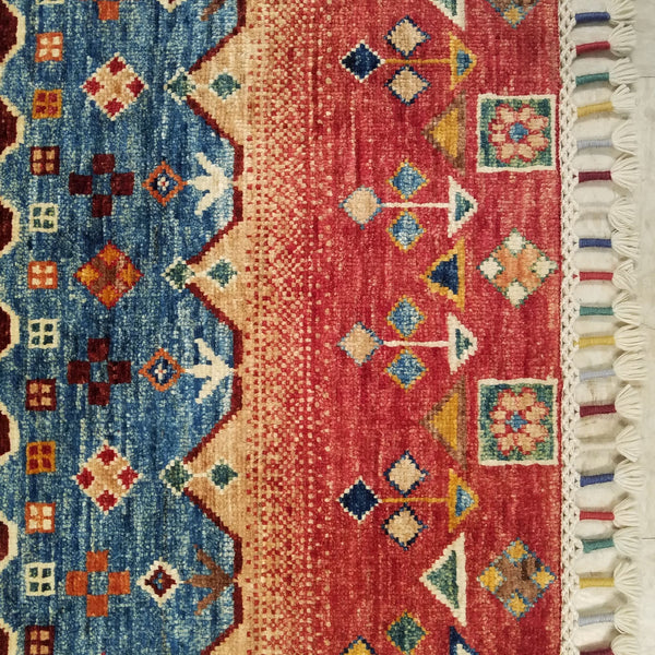 Hand Knotted 2'4x3'7 Ft. Gabbeh Rug Rug for Bedroom 